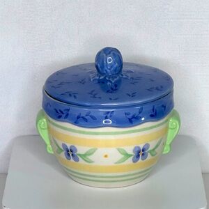 Pfaltzgraff Vintage 1999 Summer‎ Breeze Sugar Bowl With Lid Cottagecore